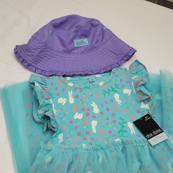 okie dokie Other - SET OF NEW OKIE DOKIE Dress. Color Angel Blue And UVSKINZ Reversible Hat Used.